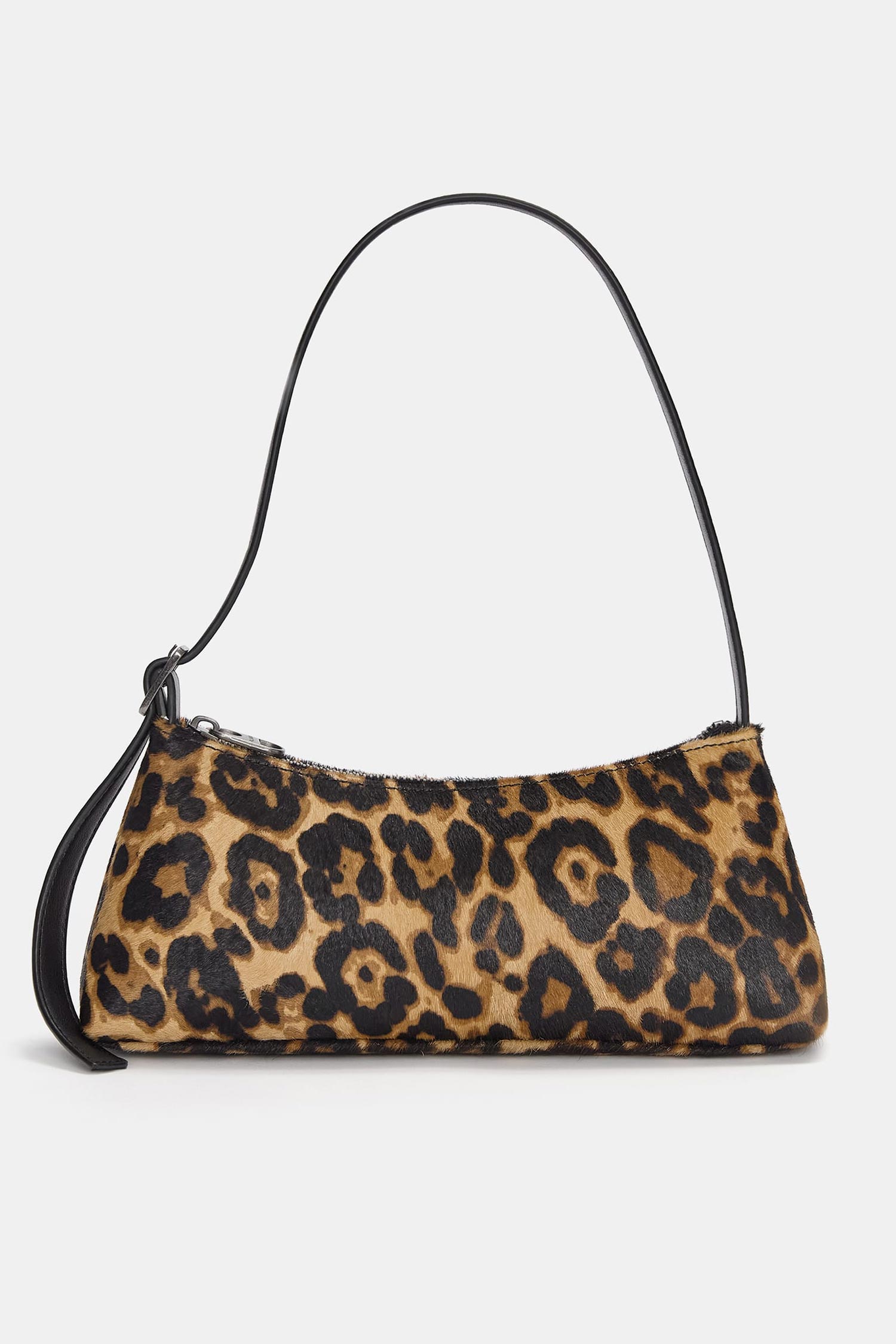 Animal print leather shoulder bag