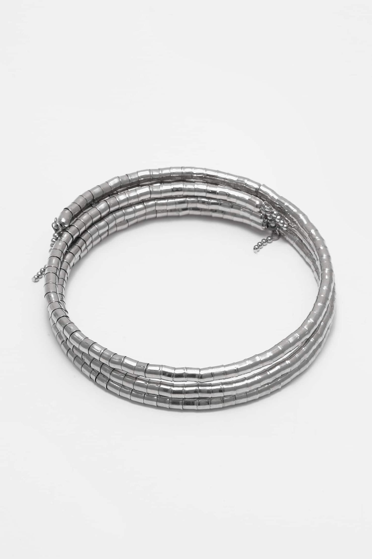 Multi-strand silver-toned necklace