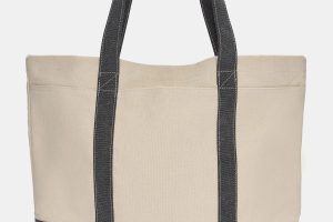 Canvas shopper bag black line