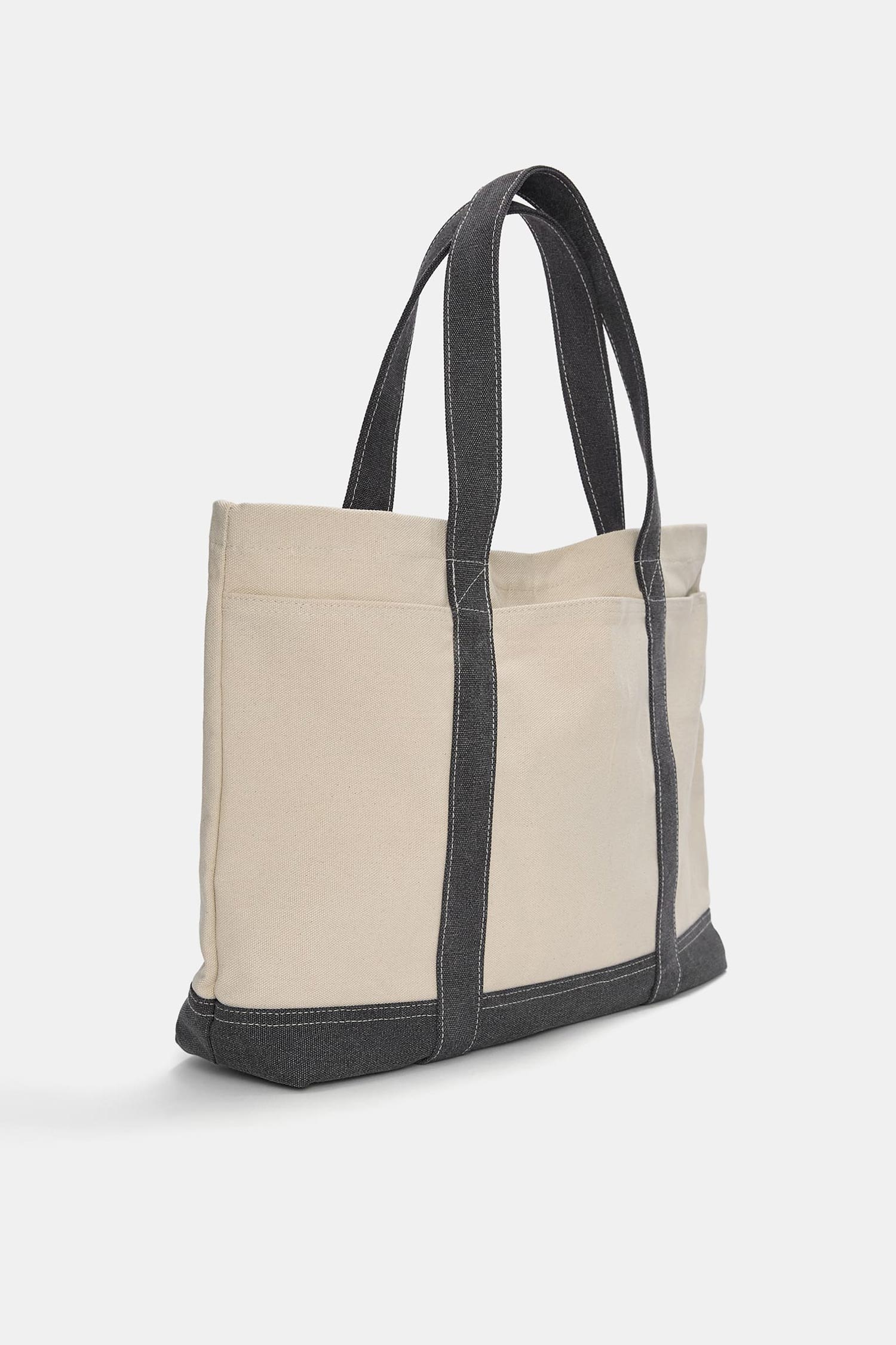 Canvas shopper bag black line - Image 3